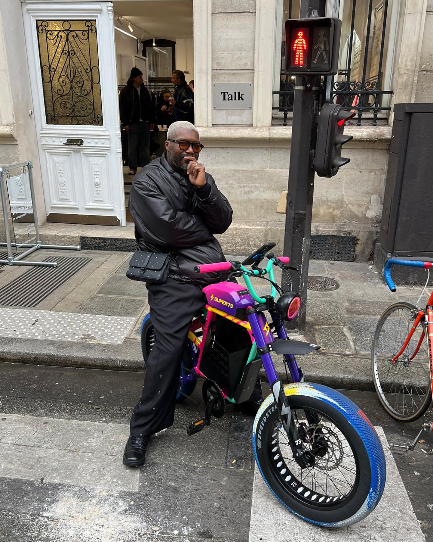 @djibrilcisse1981 wears our Spl&auml;sh Crossbody Bag - Swarovski Crystal. 